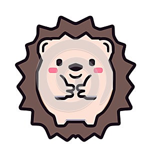 Hedgehog vector illustration Flat Cartoon Style. logo cute Hedgehog icon. Animal Nature Icon Isolated.