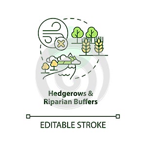 Hedgerows and riparian buffers concept icon photo