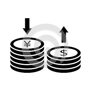 Hedging dollar flat vector icon which can easily modify or edit