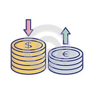 Hedging flat vector icon which can easily modify or edit