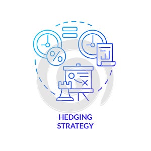 Hedging strategy blue gradient concept icon