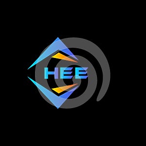 HEE abstract technology logo design on Black background. HEE creative initials letter logo concept