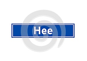 Hee isolated Dutch place name sign. City sign from the Netherlands. photo