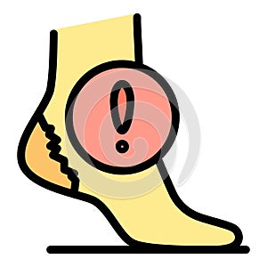 Heel injury icon vector flat