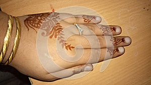 Heena design on woman hand