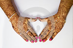 Heena or Mehandi on Bridal Hands photo
