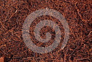 Heep of Fern root Compost substrate. Background.