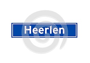 Heerlen isolated Dutch place name sign. City sign from the Netherlands.