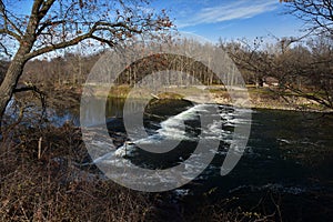 Heery woods state park dam on the shell Rock river near Clarksville iowa