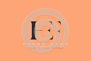 HEF abstract letter logo design