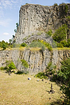 Hegyestu, unique volcanic rock formations is Hungary, with small stone heap