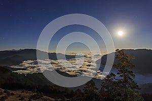 Hehuanshan and moon raise