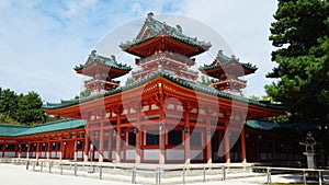 The Heian Jingu Shrine in Kyoto Japan