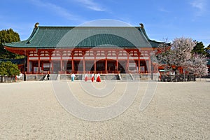 Heian Shrine and cherry tree