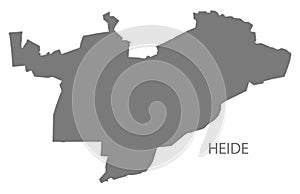 Heide German city map grey illustration silhouette shape