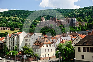 Heidelberg castle beyond the old town, Germany