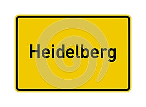 Heidelberg city limits road sign in Germany