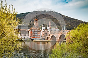 Heidelberg city panorama with Neckar river, Baden-Wurttemberg, Germany