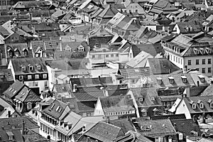 Aerial view of densely populated town