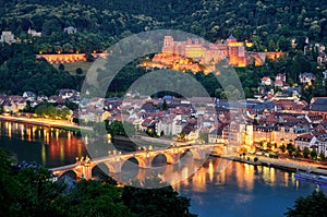 Heidelberg, Germany, at blue hour