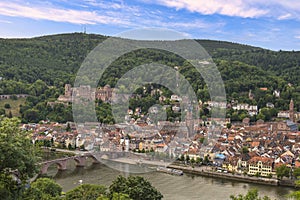 Heidelberg Germany, city skyline at Neckar River