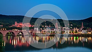 Heidelberg, Germany, time lapse around dusk