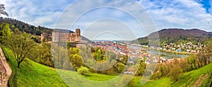 Heidelberg panorama with famous Heidelberg Castle in springtime, Baden-Wurttemberg, Germany