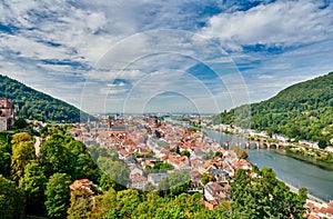 Heidelberg town on Neckar river, Germany