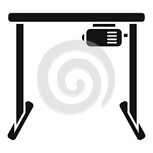 Heigh adjustable desk icon simple vector. Office workplace photo