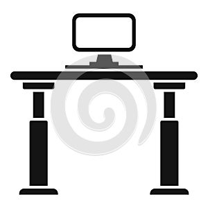 Heigh adjustable table icon simple vector. Office workplace photo