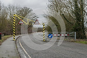 Height restriction on a road