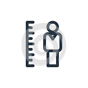 height vector icon isolated on white background. Outline, thin line height icon for website design and mobile, app development.