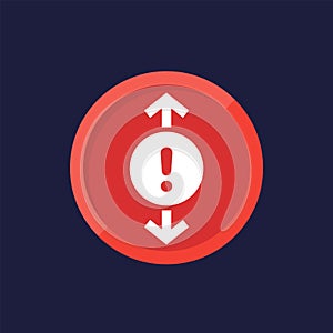 height warning icon, vector sign