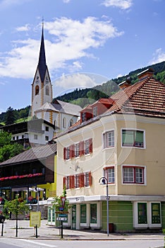 Heiligenblut am Grossglockner village with the famous St Vincent Church.