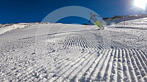 Heiligenblut - A skier going down a perfectly roomed slope