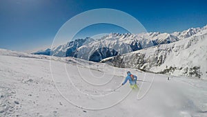 Heiligenblut - A skier going down a perfectly roomed slope