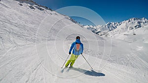 Heiligenblut - A skier going down a perfectly roomed slope