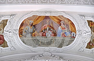 Heinrich, Count of Altdorf, Welf I, Ata von Hohenwart fresco in the Basilica of St. Martin and Oswald in Weingarten, Germany