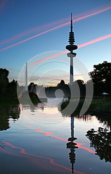 Heinrich-Hertz-Turm and Planten un Blomen park, Hamburg