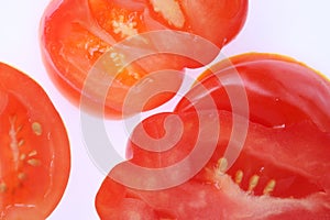 Heirloom tomato in red