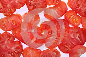 Heirloom tomato in red
