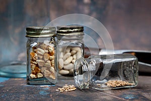 Heirloom Tomato Seeds Saved In Vintage Glass Jar