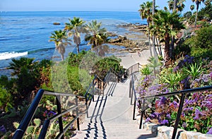 Heisler Park stairway to Rock Pile Beach, Laguna Beach CA