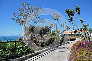 Heisler Park walkway, Laguna Beach, California.