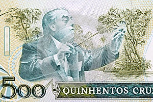 Heitor Villa-Lobos a portrait from old Brazilian money photo