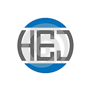 HEJ letter logo design on white background. HEJ creative initials circle logo concept. HEJ letter design photo
