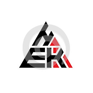 HEK triangle letter logo design with triangle shape. HEK triangle logo design monogram. HEK triangle vector logo template with red photo