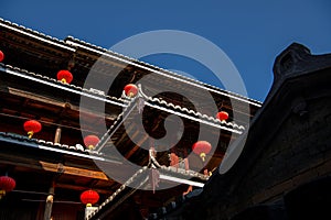 Hekeng Tulou Cluster in the early morning. Tulou is the unique dwelling of Hakka