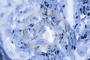 HeLa cervical cancer cells stained with Coomassie Blue under a microscope