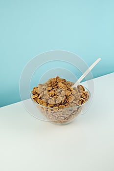 Helathy vegetarian breakfast food concept. Bowl full of cereals